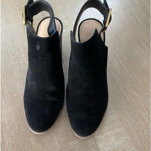 Gibson Latimer Black Suede Slingback Ankle Booties